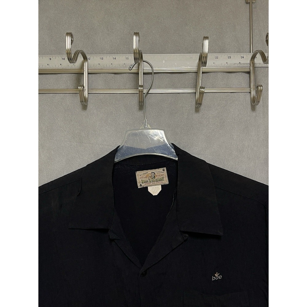 VTG BC Ethic Shirt Men L Bowling Lounge‎ Rockabilly Retro Camp Loop Collar USA